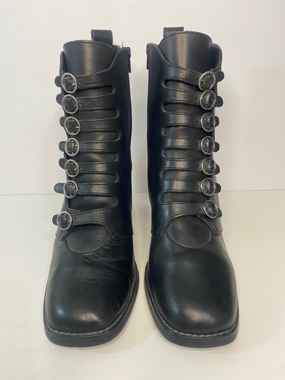 🔥Steve Madden Brazil made soft Black Leather Buckle Booties | Moto Chic W/10